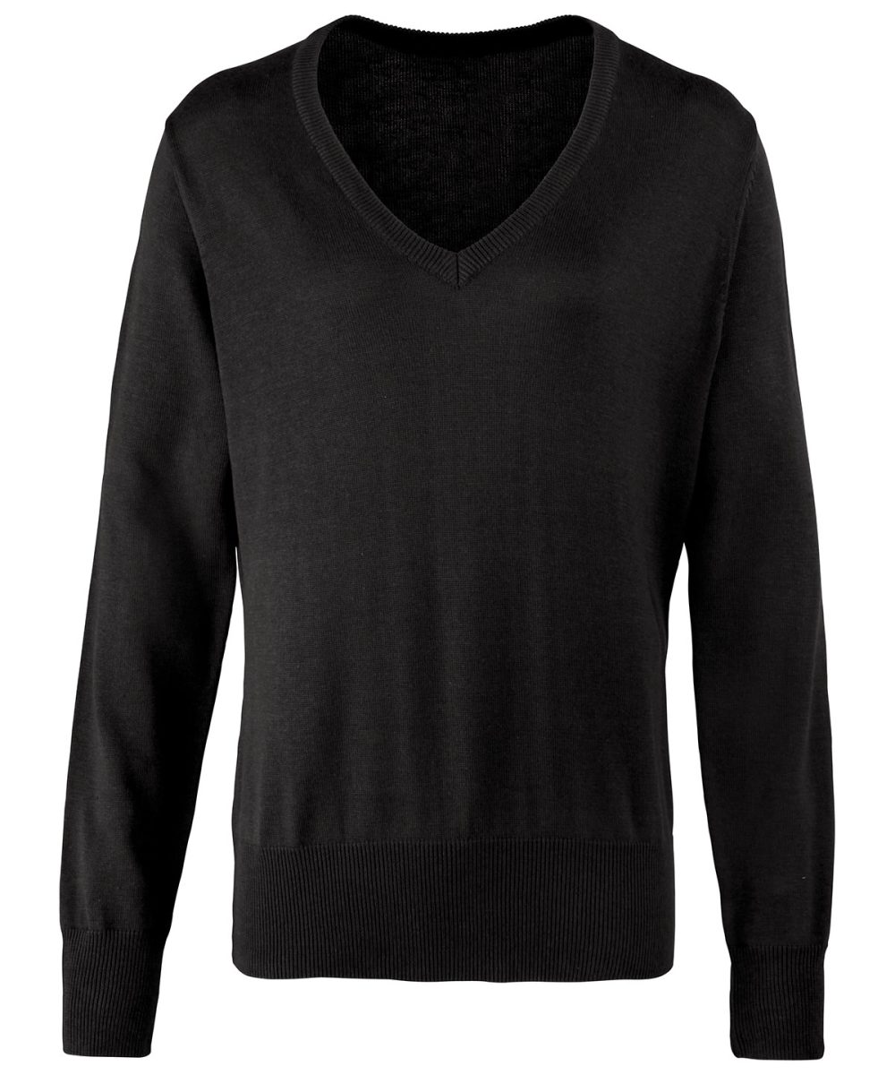 Black Women's v-neck knitted sweater