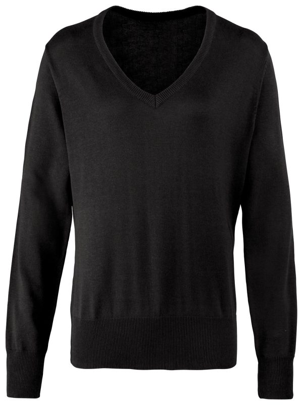 Black Women's v-neck knitted sweater