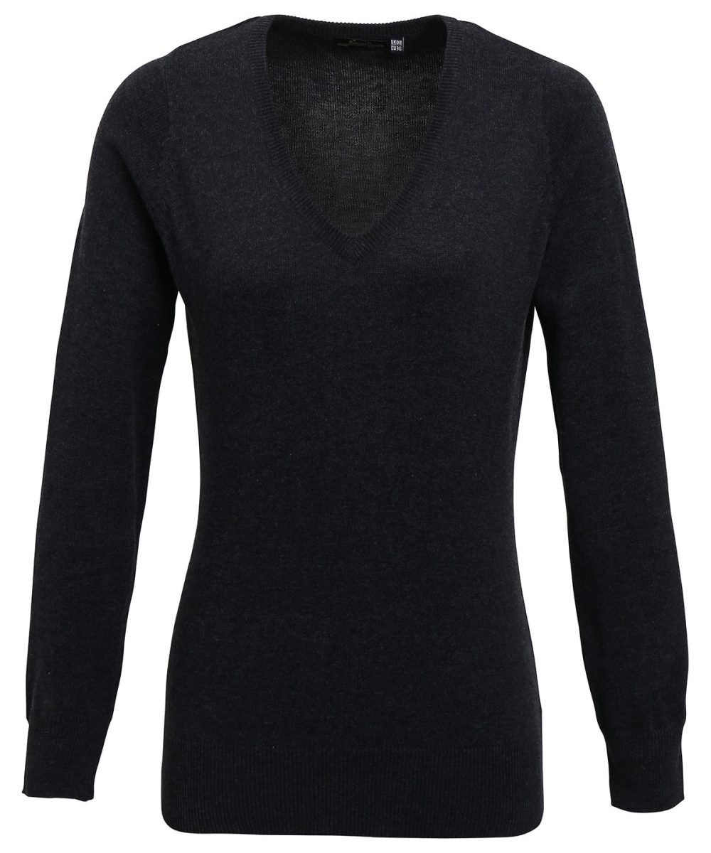 Charcoal Women's v-neck knitted sweater