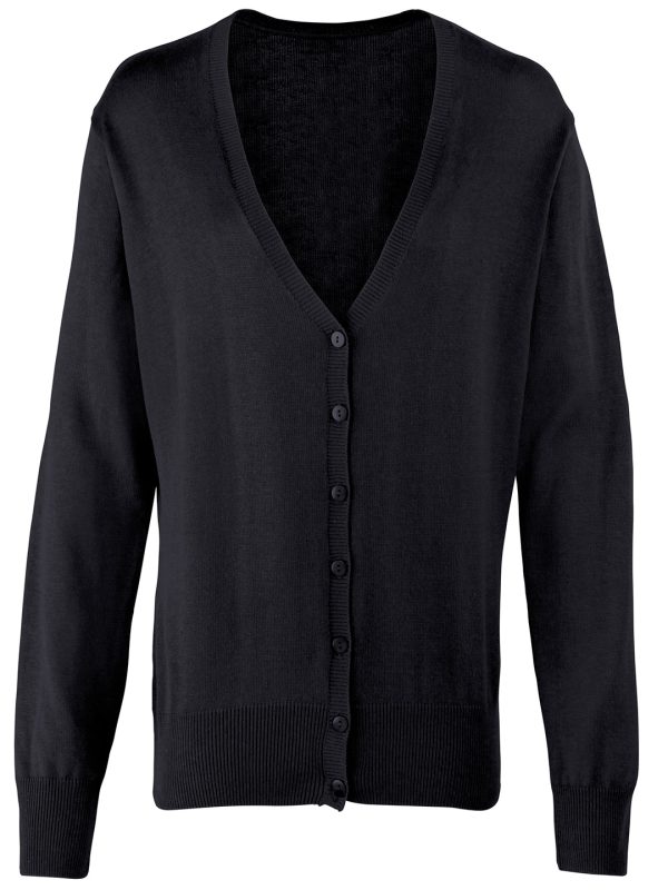 Black Women's button-through knitted cardigan