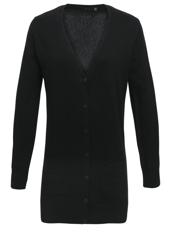 Black Women's longline knitted cardigan