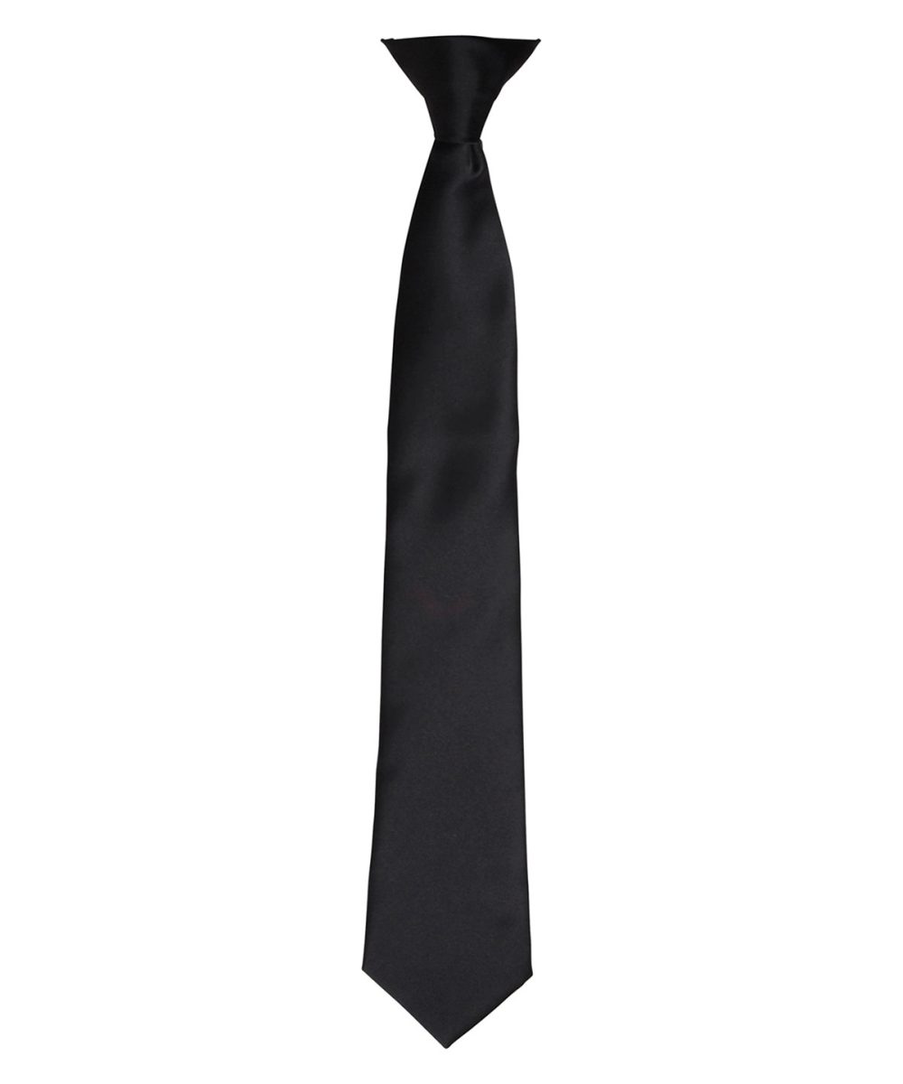 Black 'Colours' satin clip tie