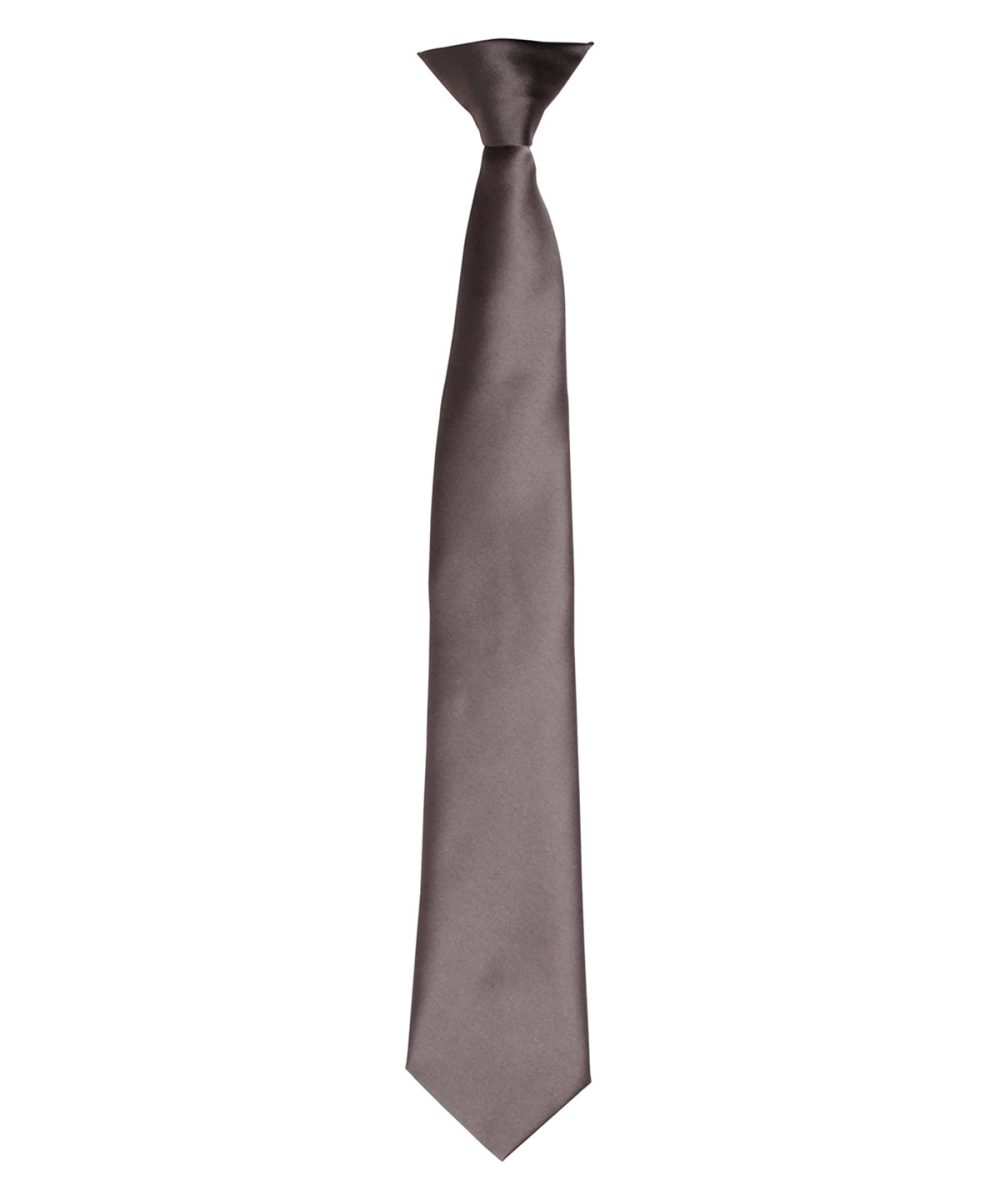 Dark Grey 'Colours' satin clip tie