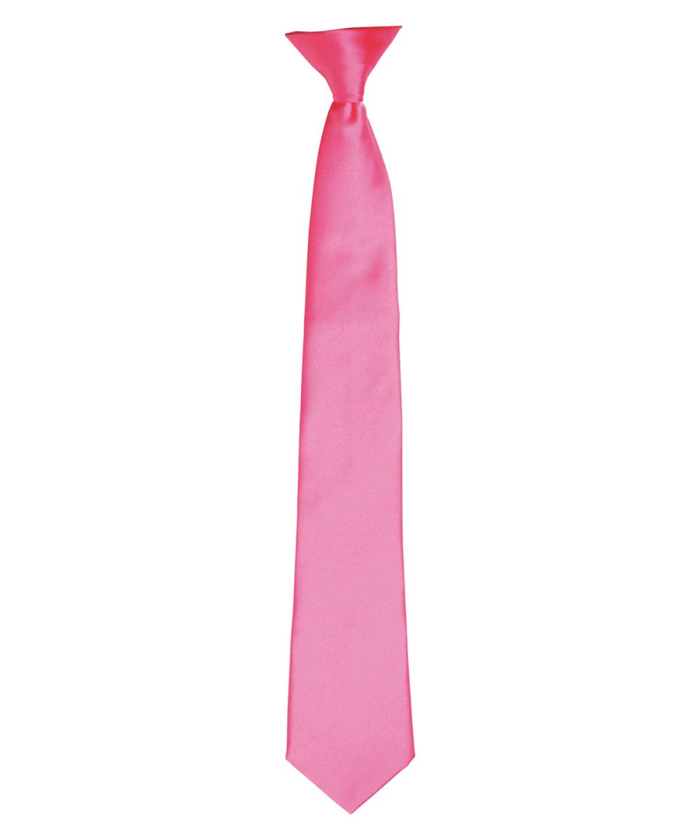 Fuchsia 'Colours' satin clip tie