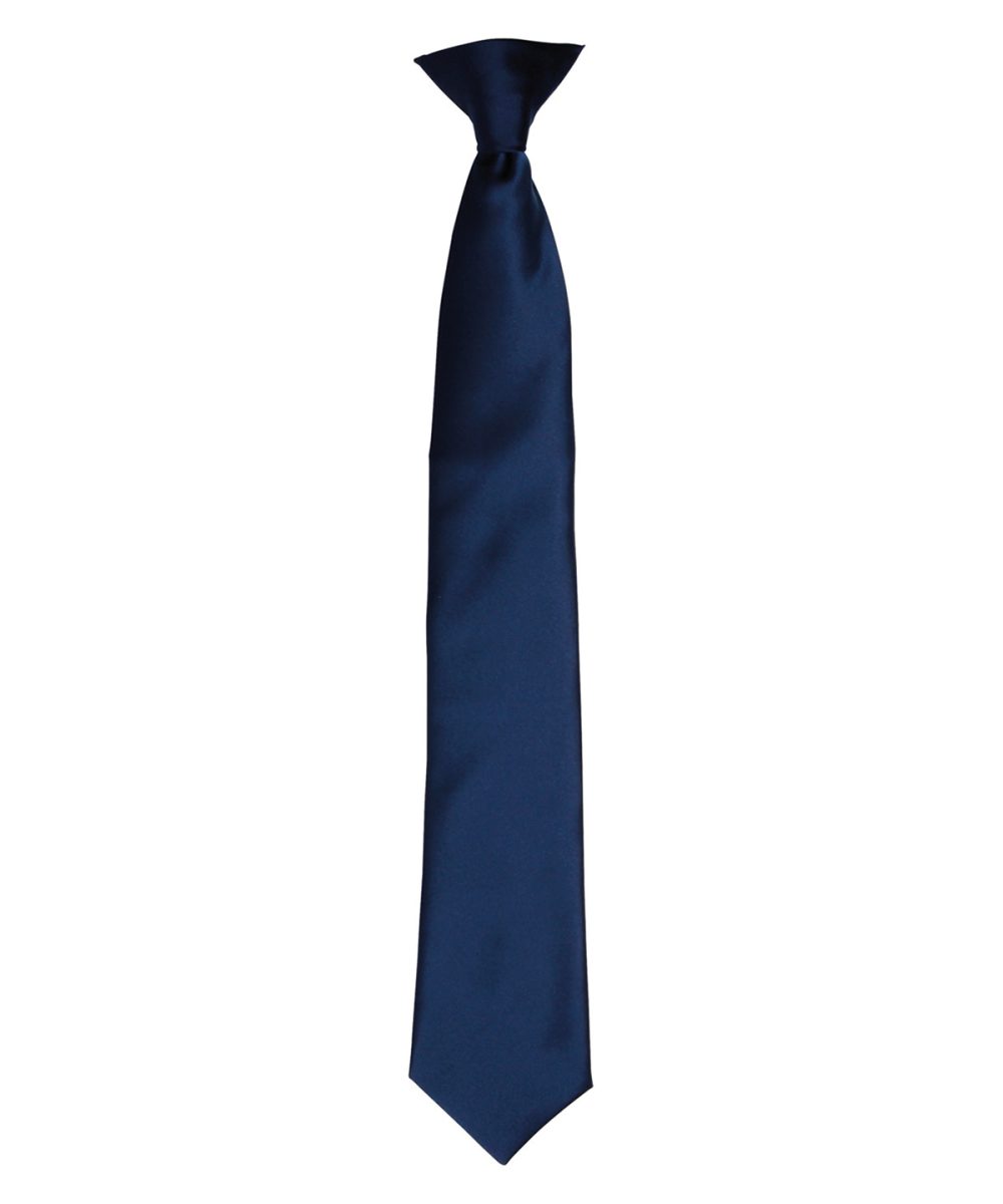 Navy 'Colours' satin clip tie