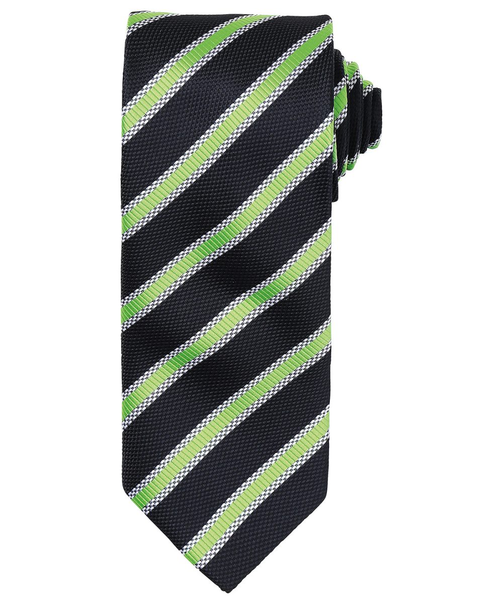 Black/Lime Waffle stripe tie