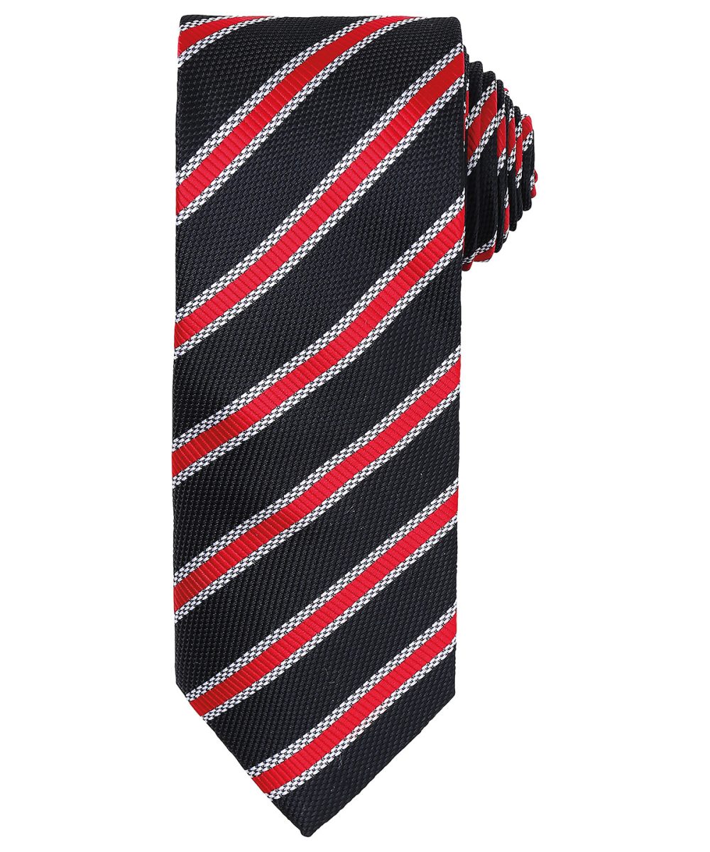 Black/Red Waffle stripe tie