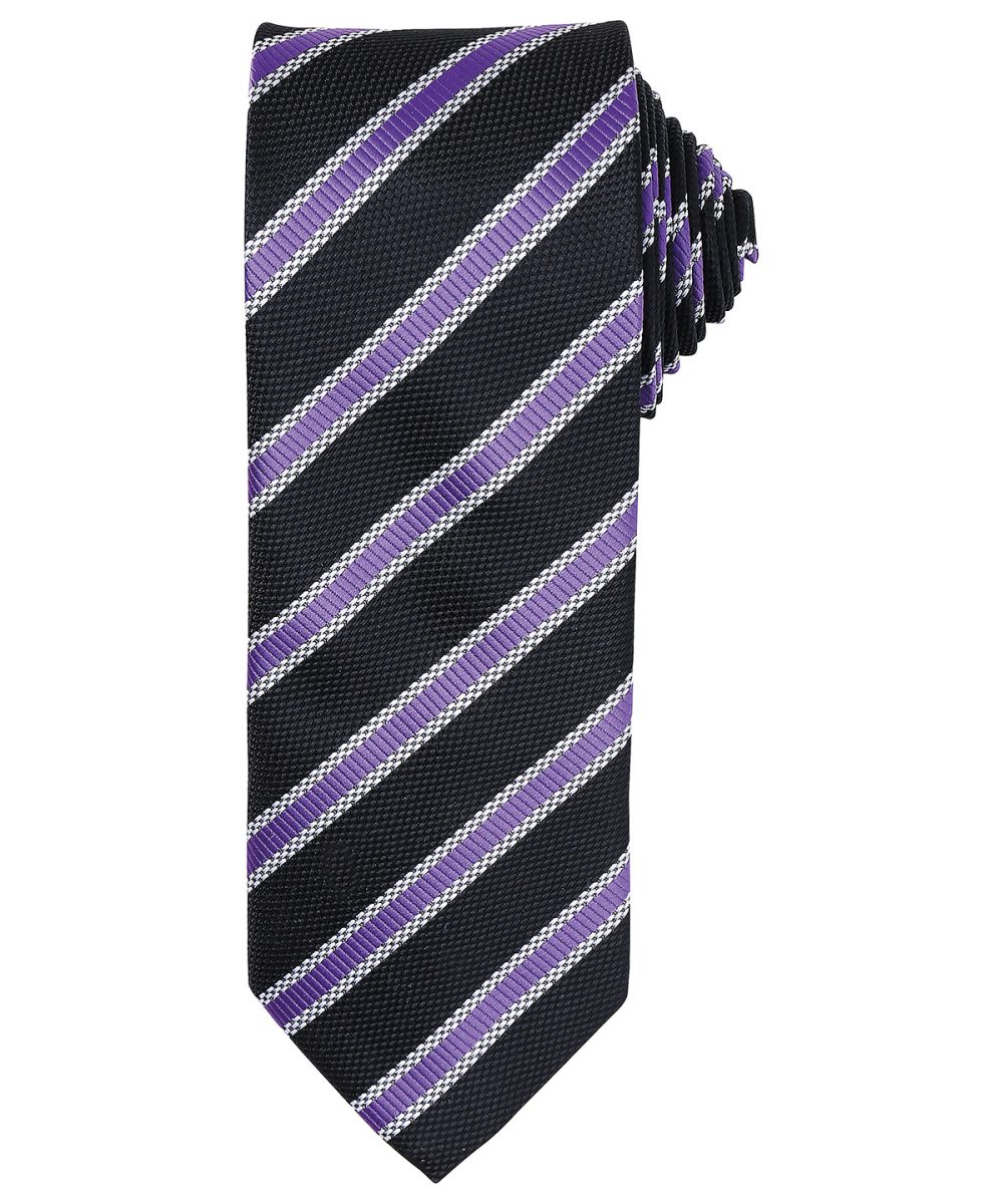 Black/Rich Violet Waffle stripe tie