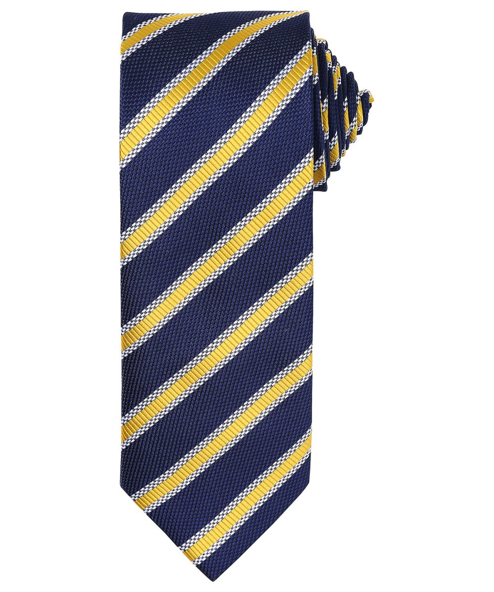 Navy/Gold Waffle stripe tie