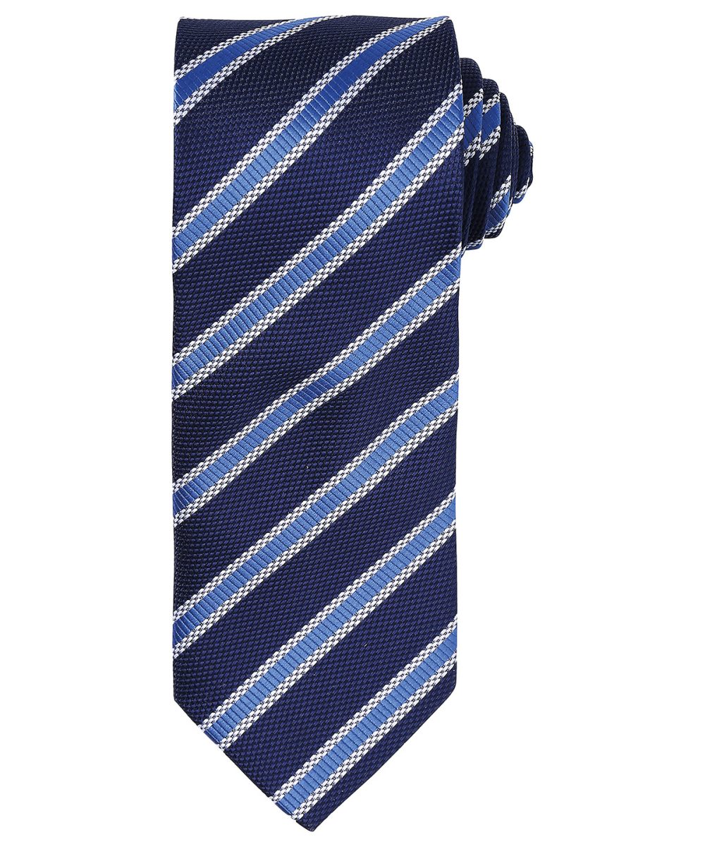 Navy/Royal Waffle stripe tie