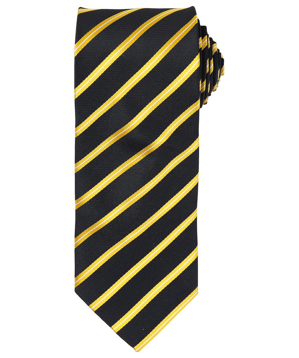 Black/Gold Sports stripe tie