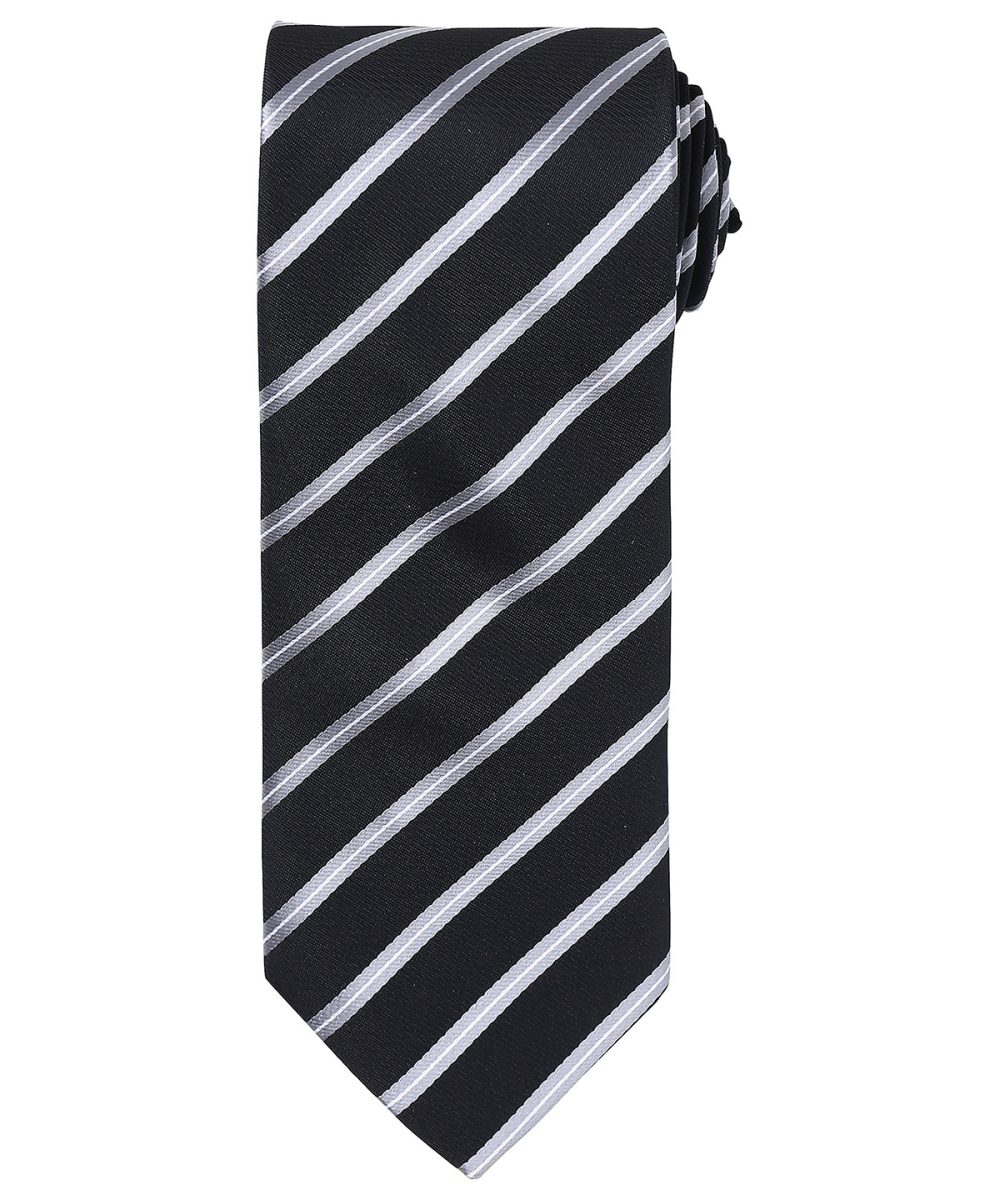 Black/Silver Sports stripe tie