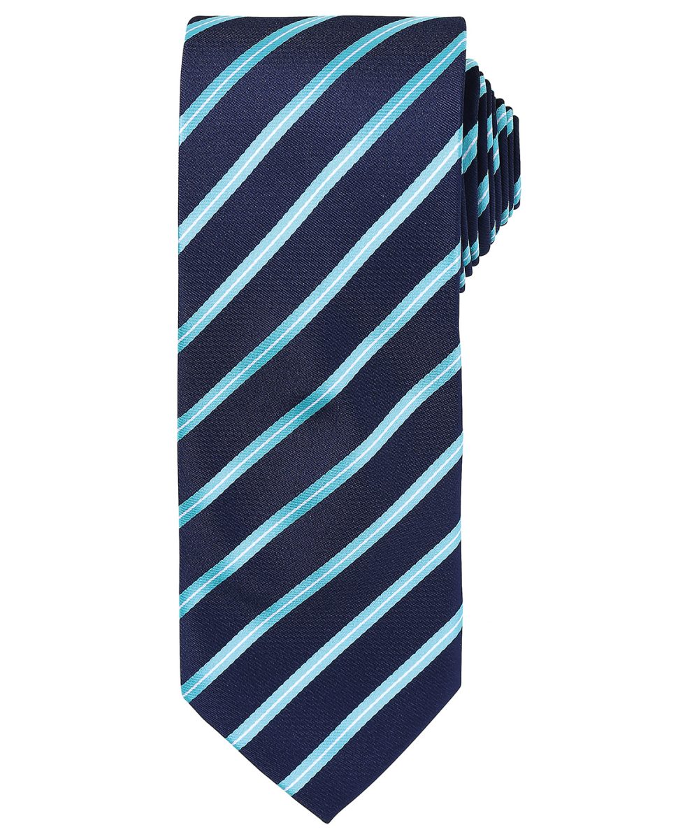 Navy/Turquoise Sports stripe tie