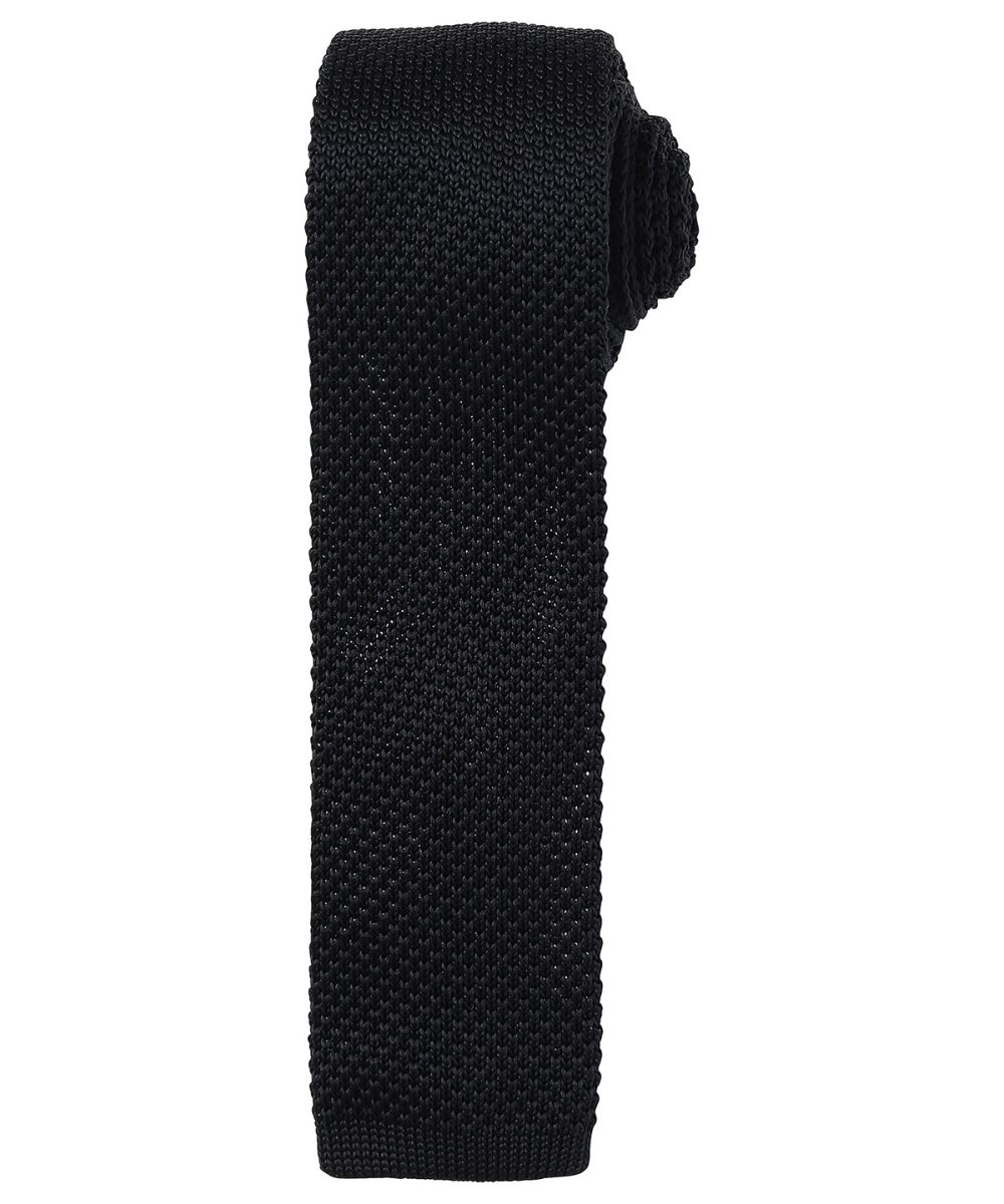 Black Slim knitted tie