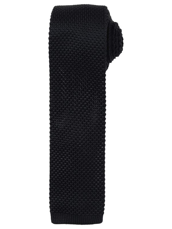 Black Slim knitted tie