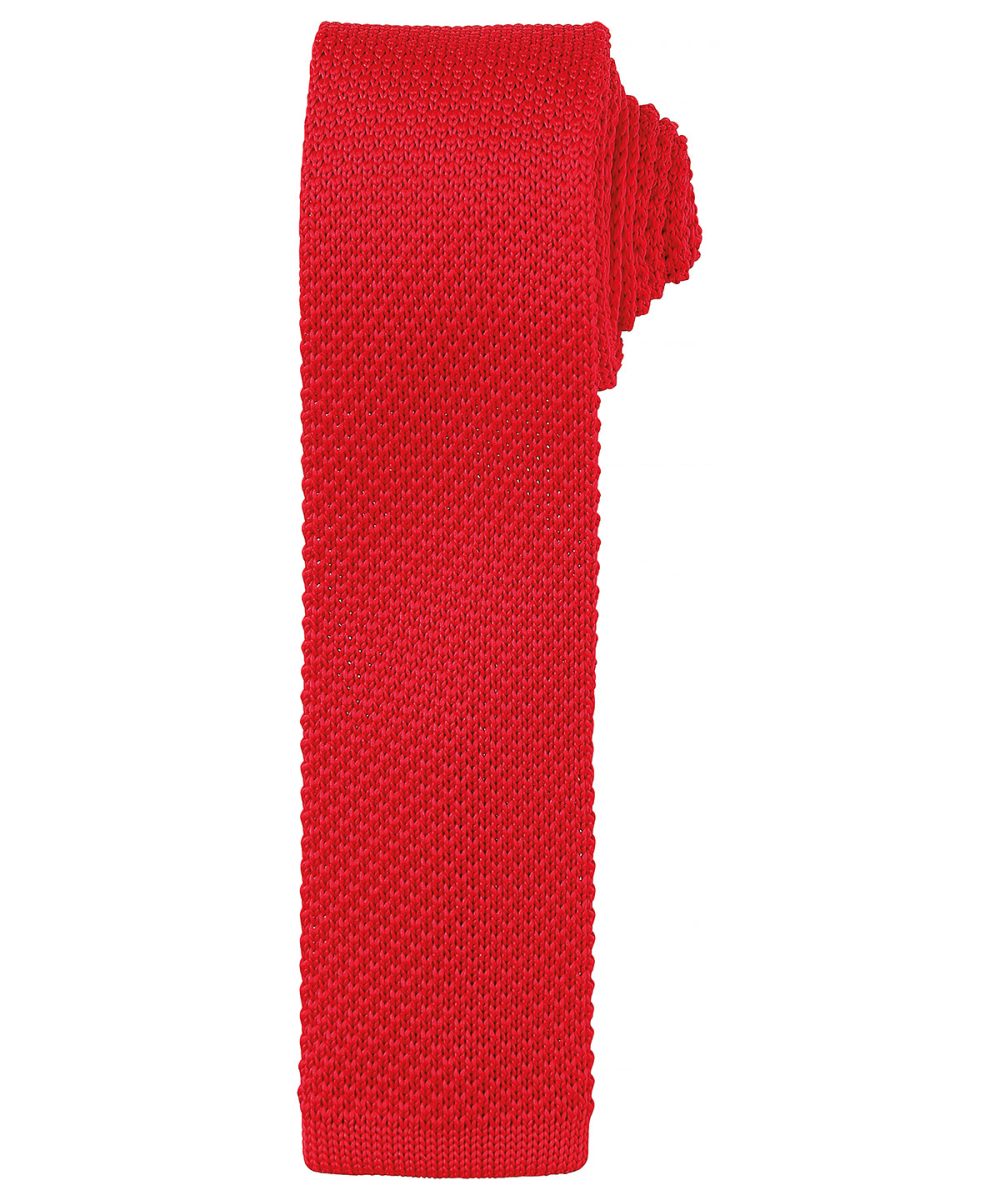 Red Slim knitted tie