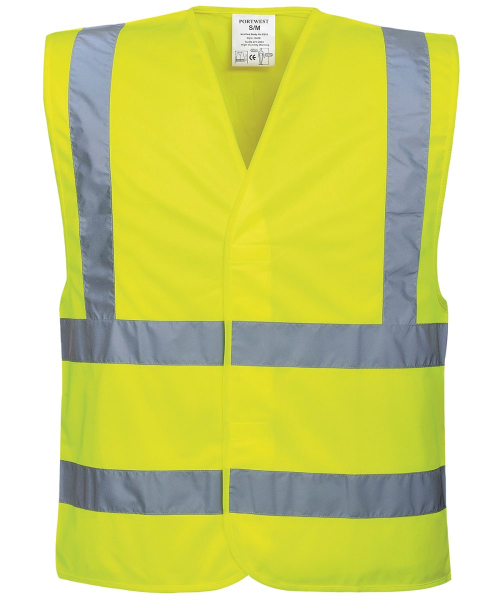 Yellow Hi-vis two-band-and-brace vest (C470)