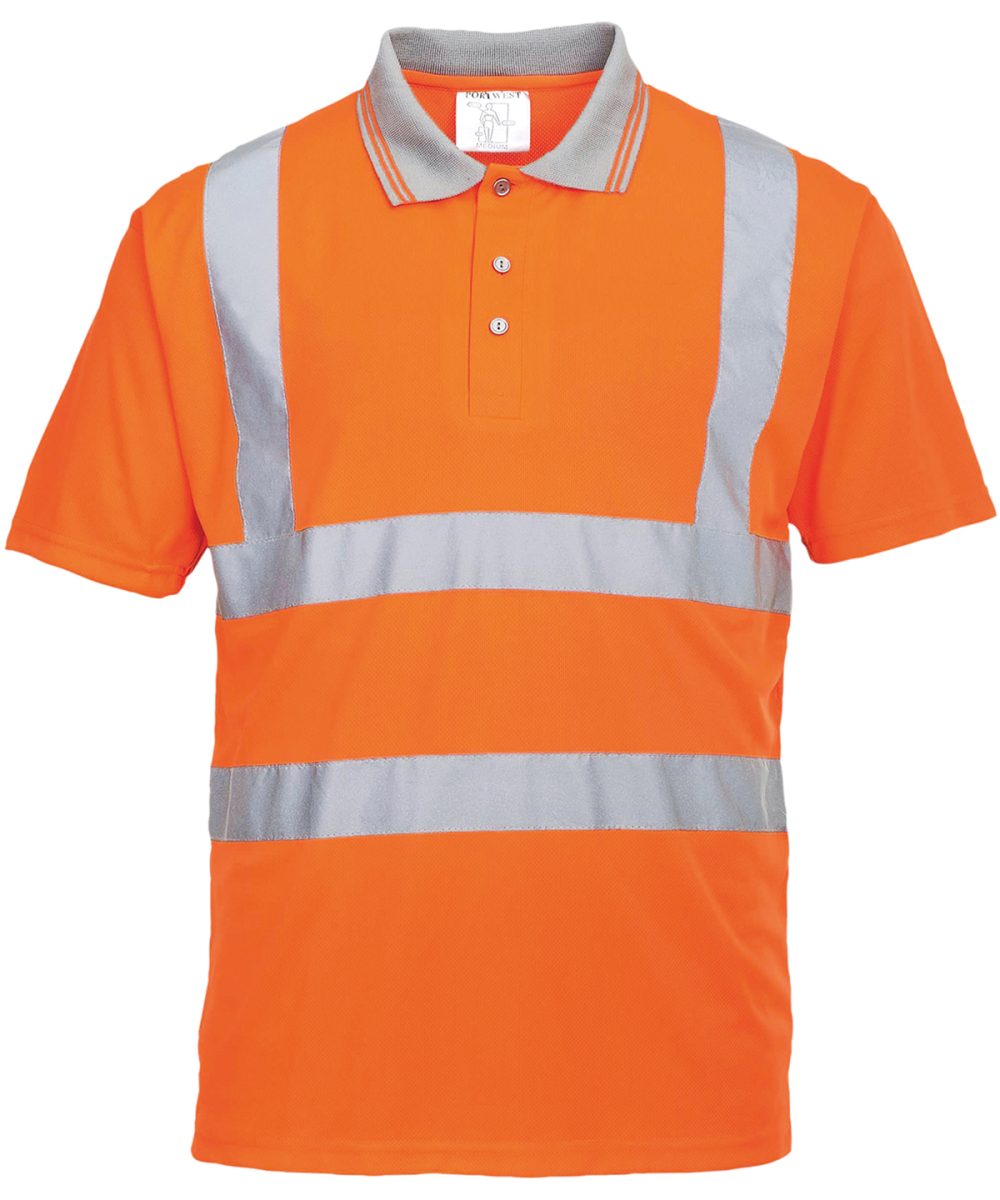 Orange Hi-vis short sleeved polo (S477/RT22)