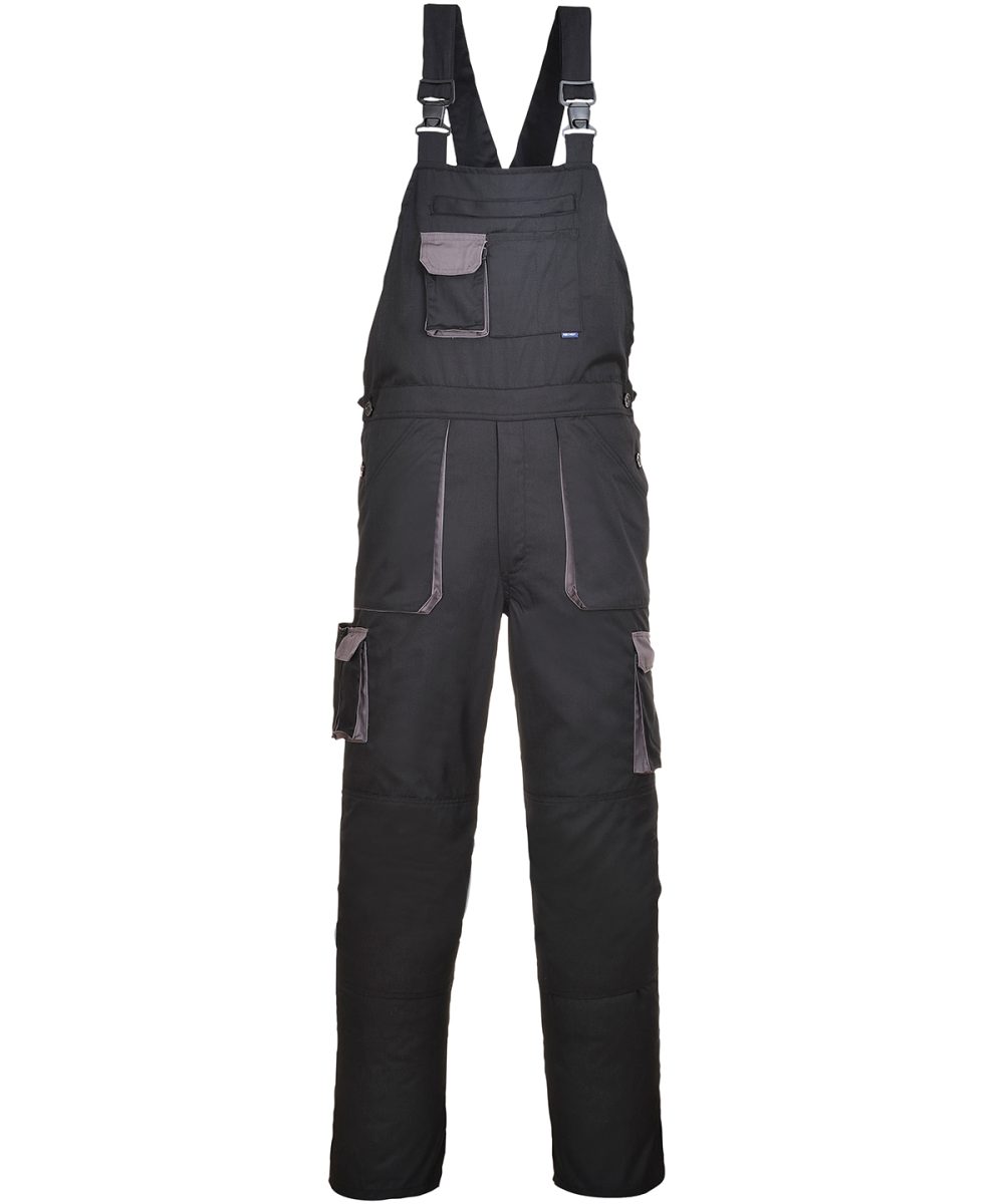 Black/Grey Portwest Texo contrast bib and brace (TX12)