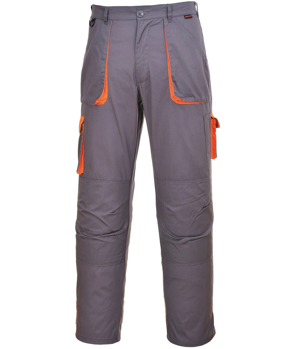 Grey/Orange Portwest Texo contrast trousers (TX11)