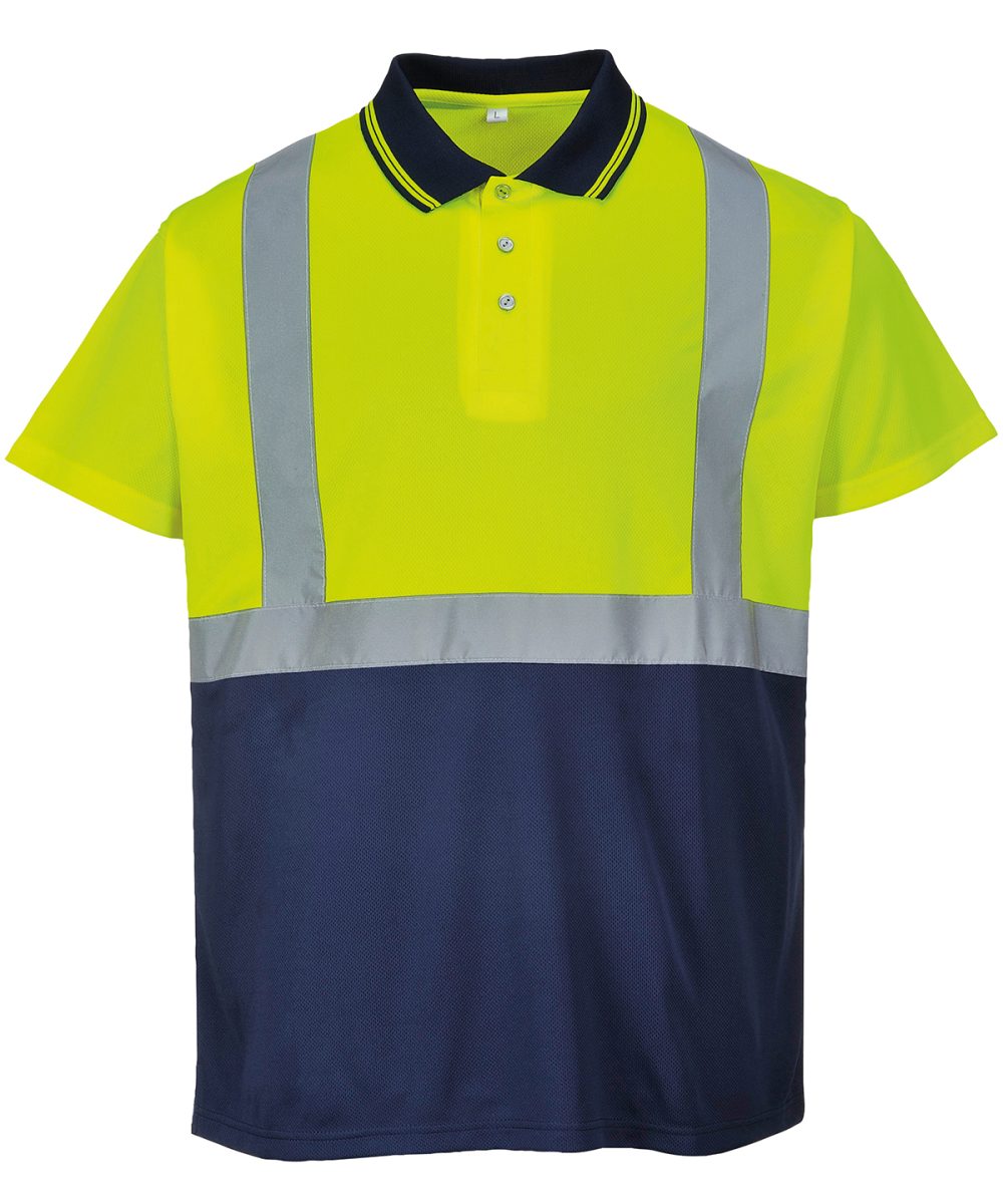 Yellow/Navy Two-tone polo (S479)