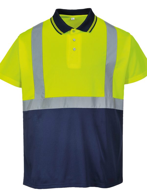 Yellow/Navy Two-tone polo (S479)