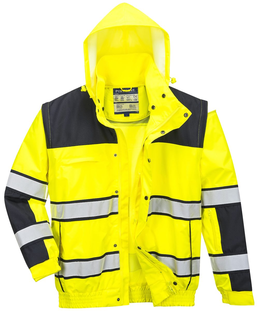 Yellow/Black Hi-vis classic bomber jacket (C466)