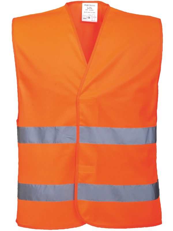 Orange Hi-vis two-band vest (C474)