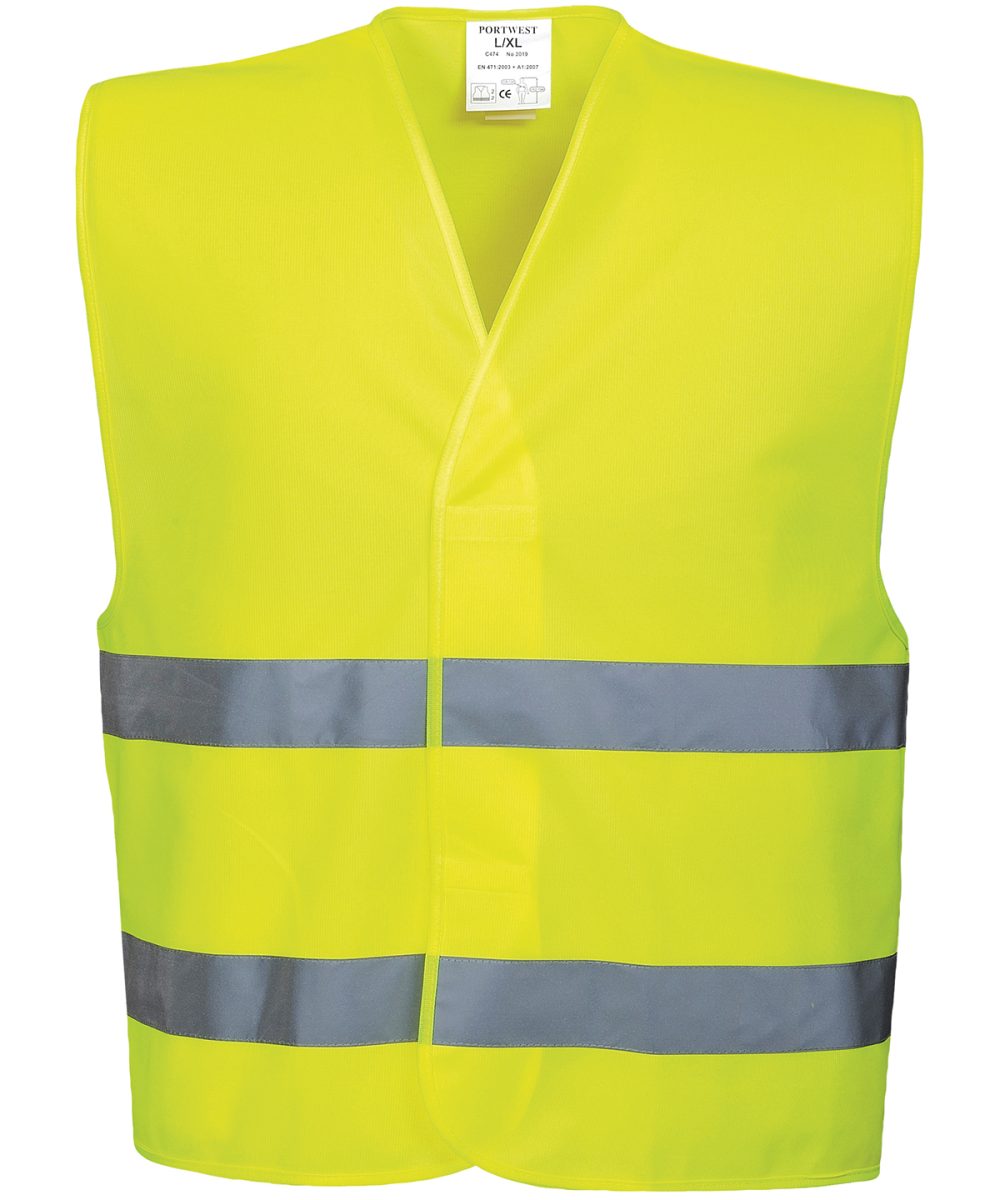 Yellow Hi-vis two-band vest (C474)