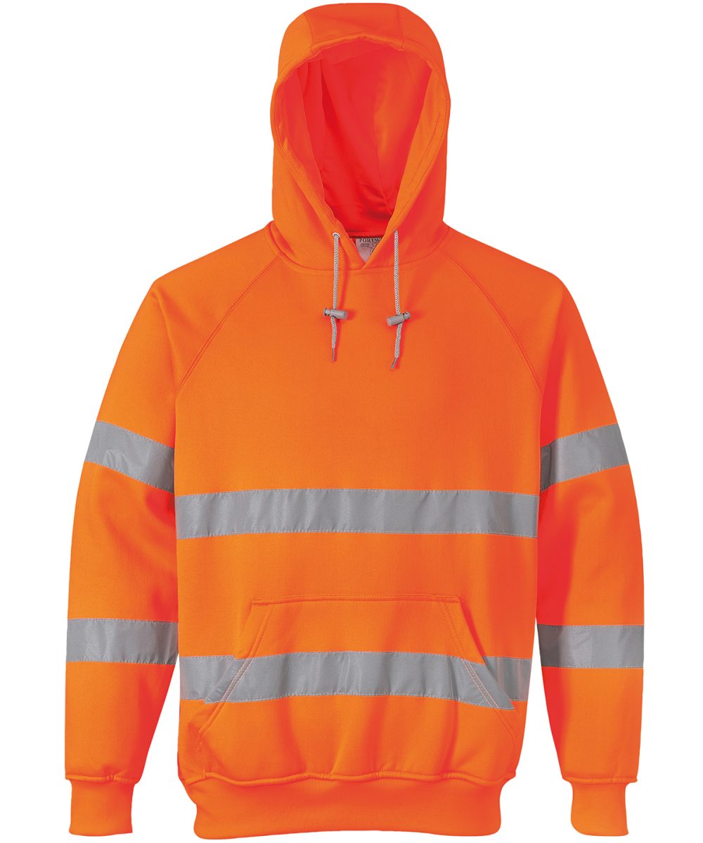 Orange Hi-vis hooded sweatshirt (B304)