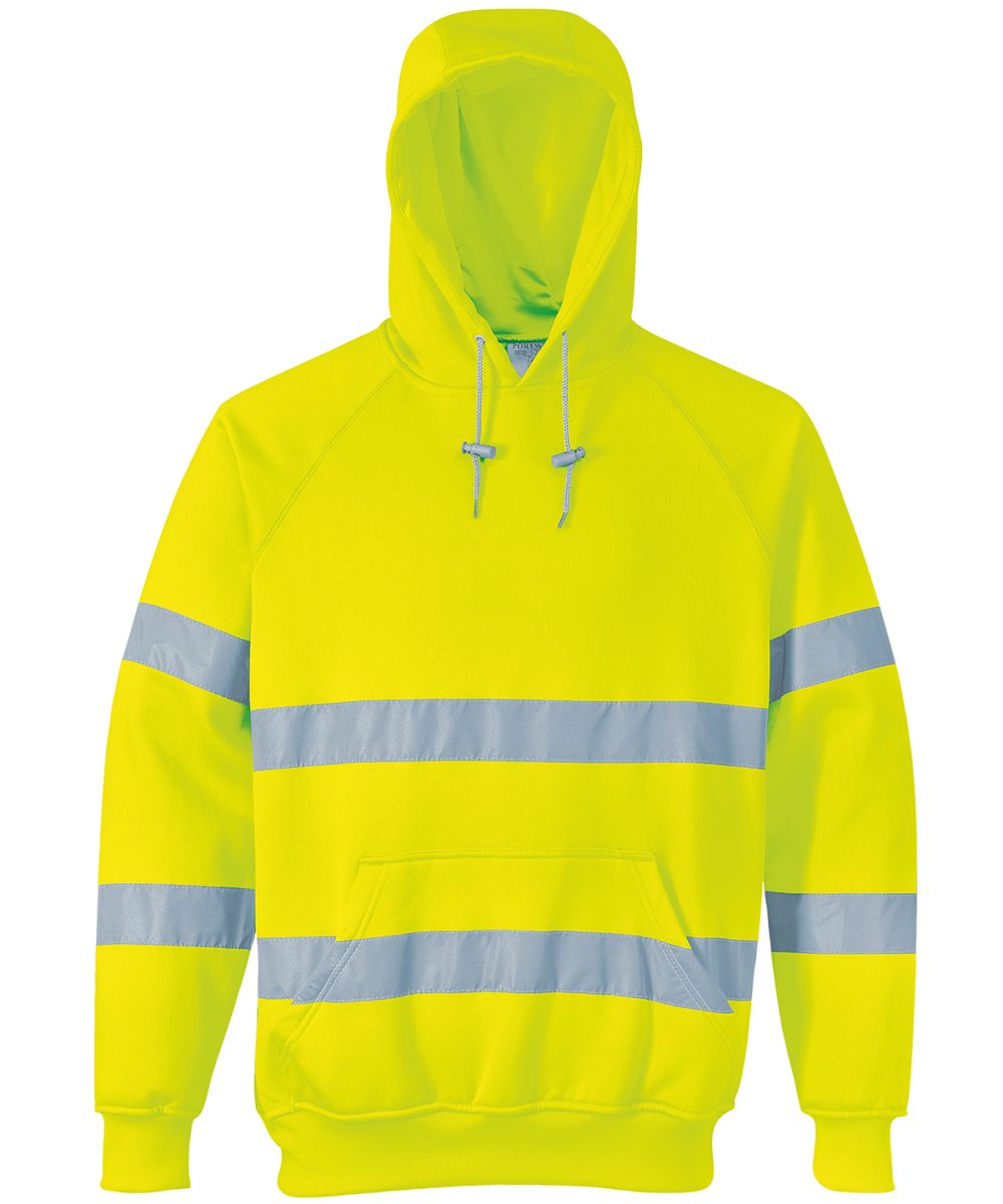 Yellow Hi-vis hooded sweatshirt (B304)