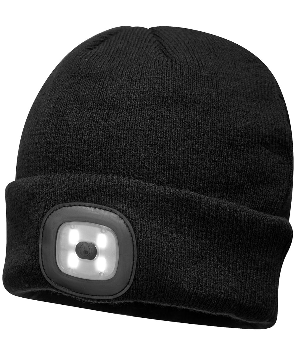 Black Beanie LED headlight USB rechargeable (B029)