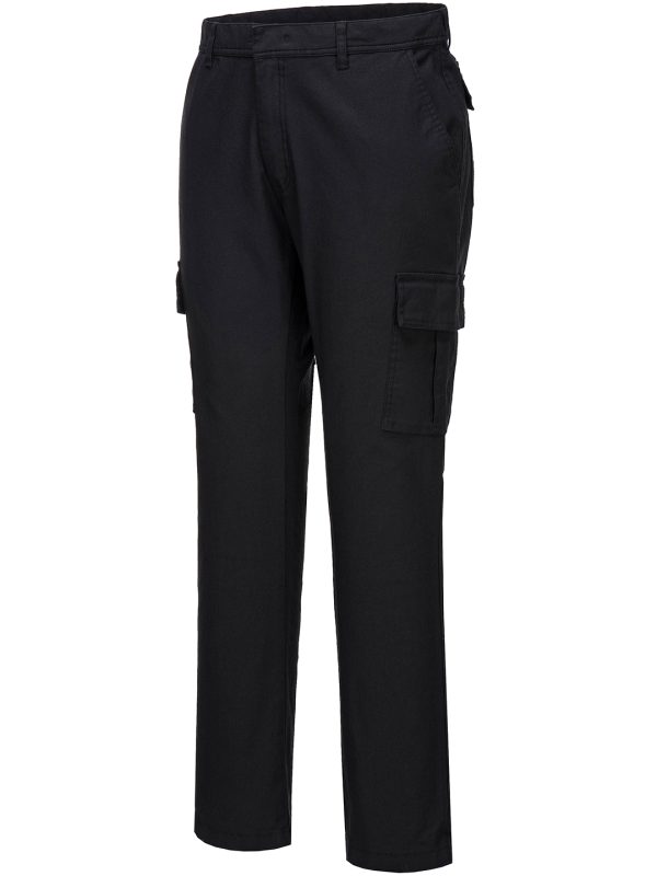 Black Stretch slim combat trousers (S231) slim fit