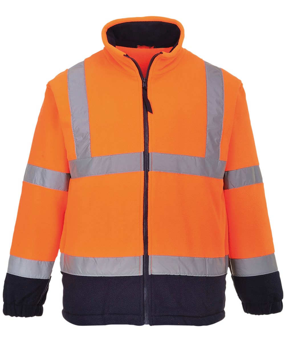 Orange/Navy Hi-vis mesh-lined fleece (F300)