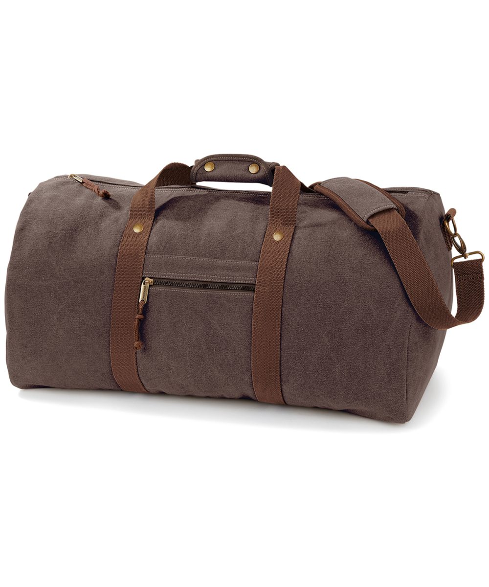 Vintage Brown Vintage canvas holdall