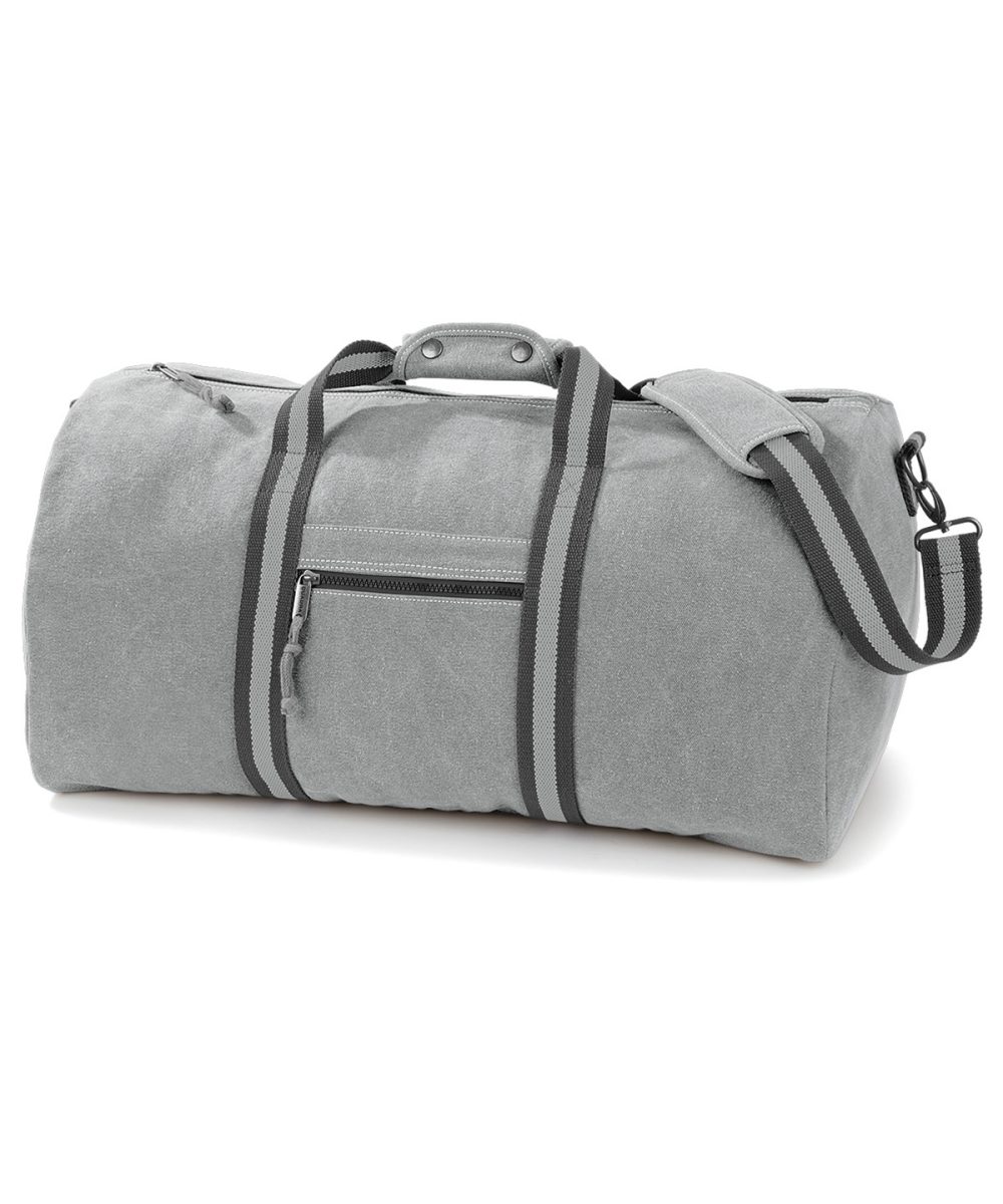 Vintage Light Grey Vintage canvas holdall