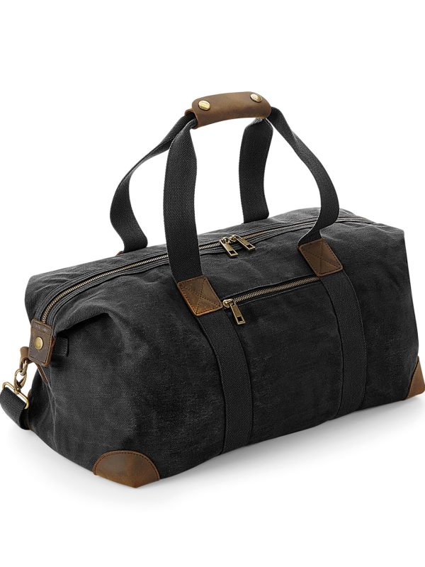 Black Heritage waxed canvas holdall