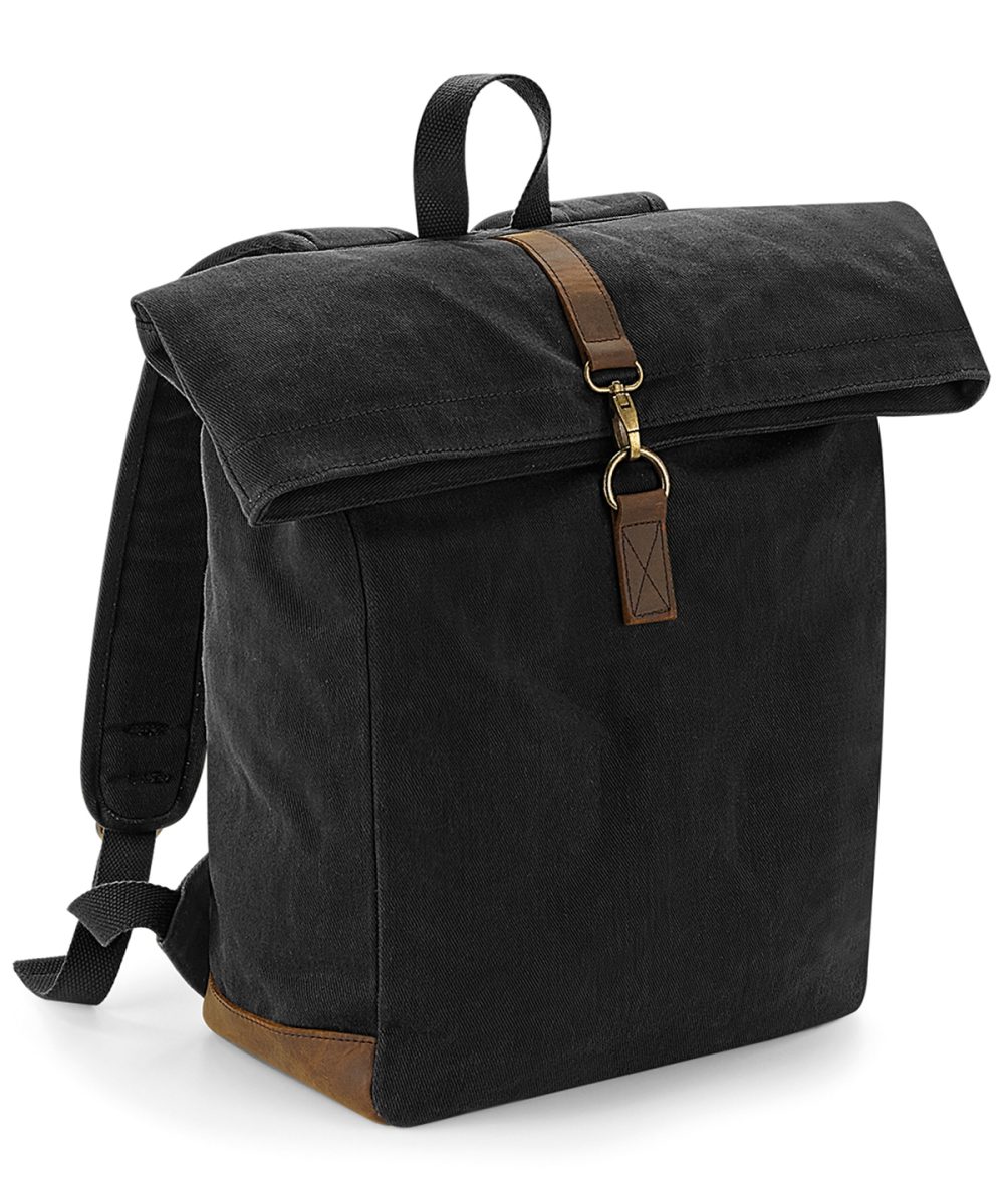 Black Heritage waxed canvas backpack