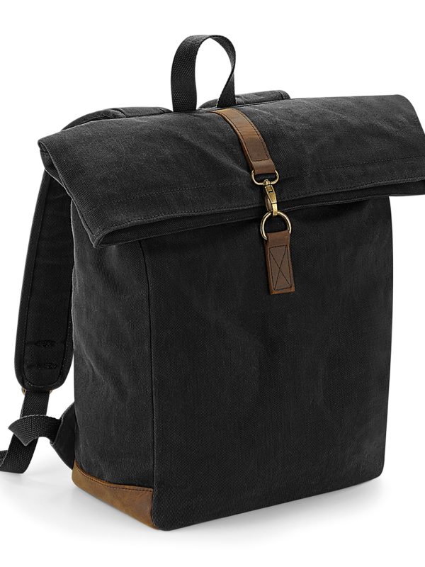 Black Heritage waxed canvas backpack