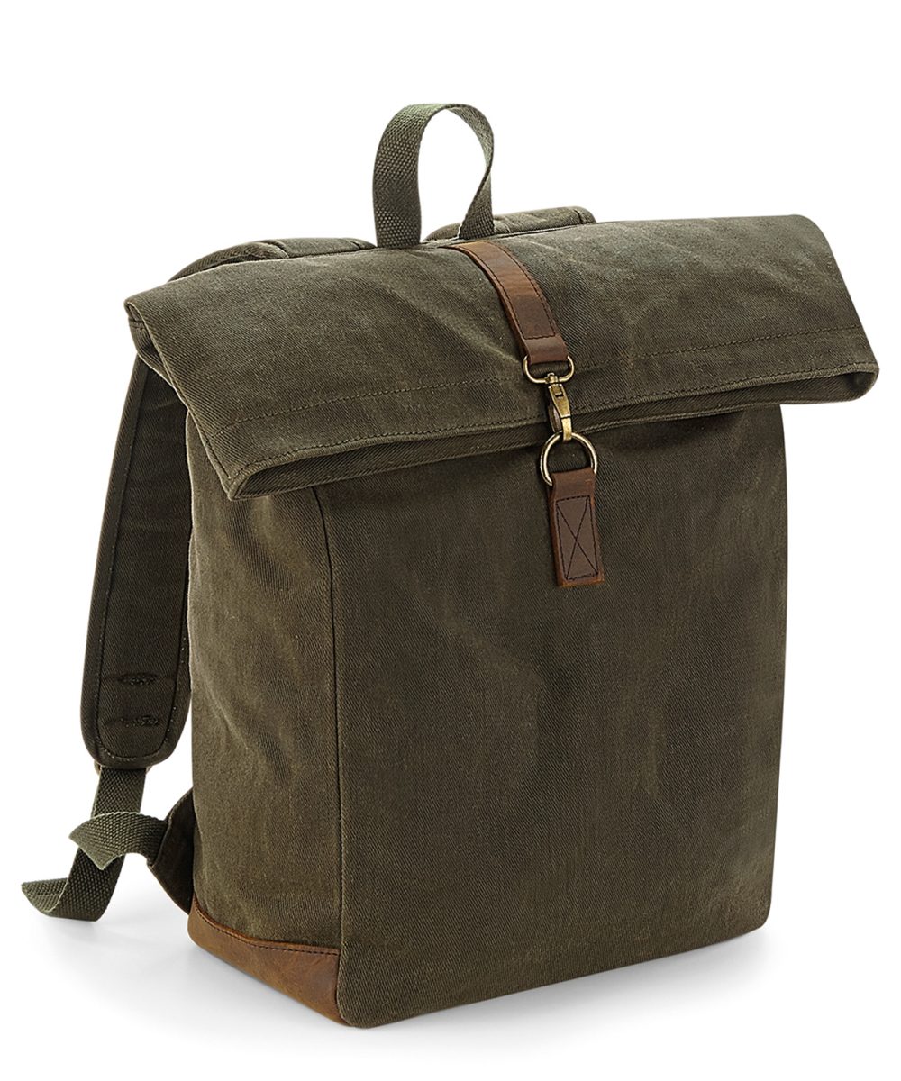 Olive Green Heritage waxed canvas backpack