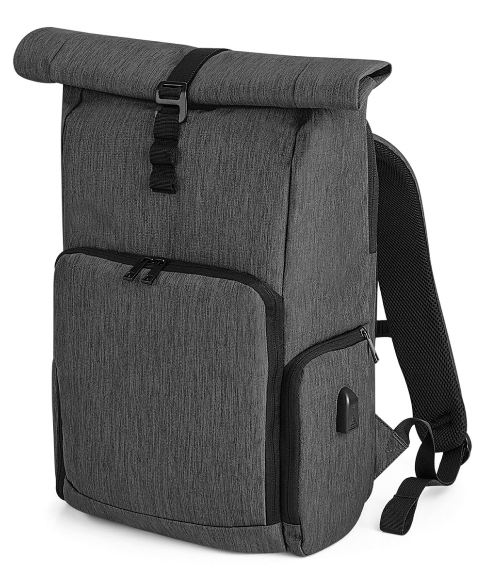 Granite Marl Q-Tech charge roll-top backpack