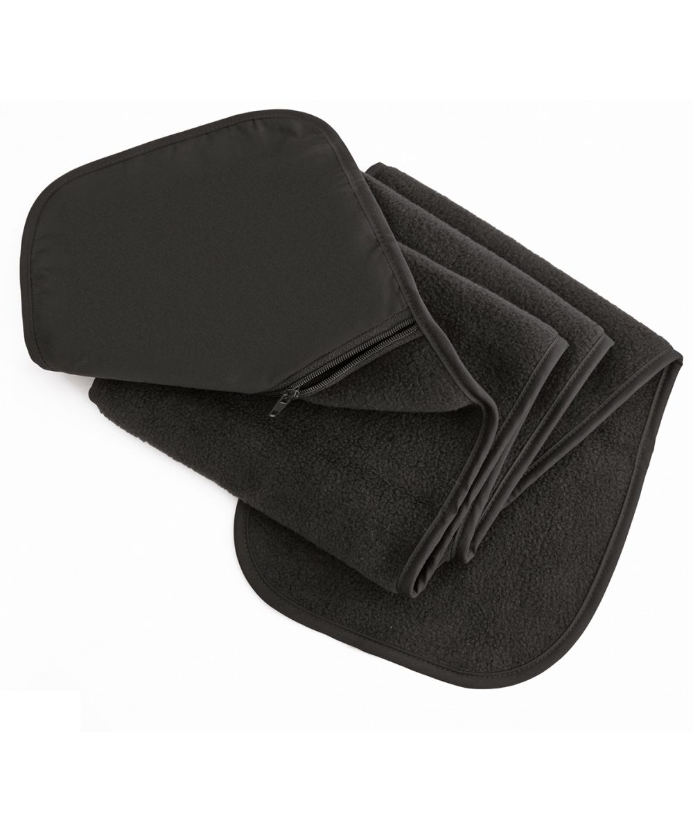 Black Polartherm™ fleece scarf with zip pocket