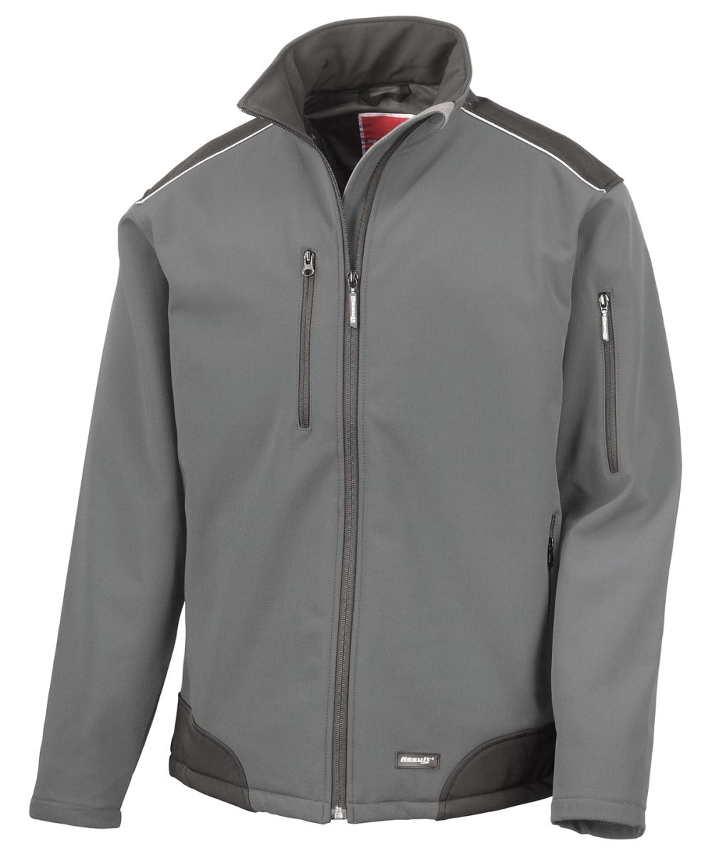 Grey/Black Ripstop softshell workwear jacket