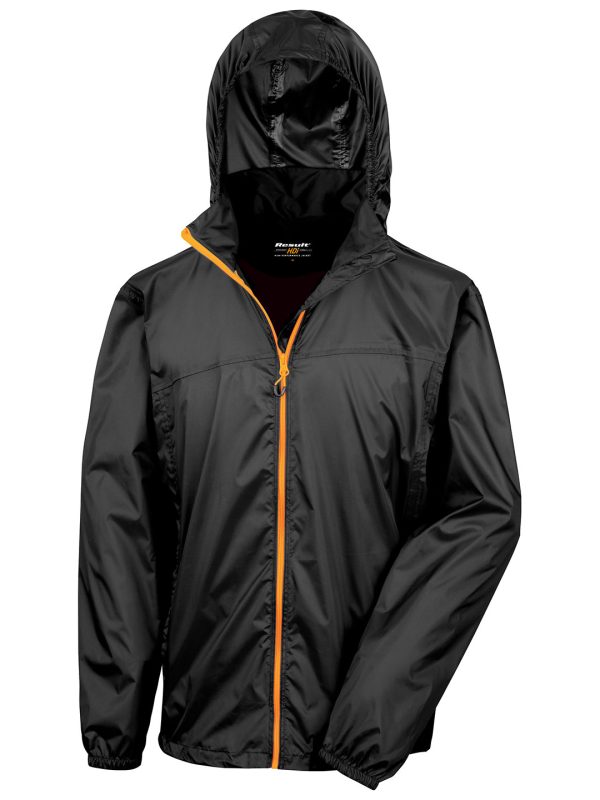 Black/Orange HDi quest lightweight stowable jacket