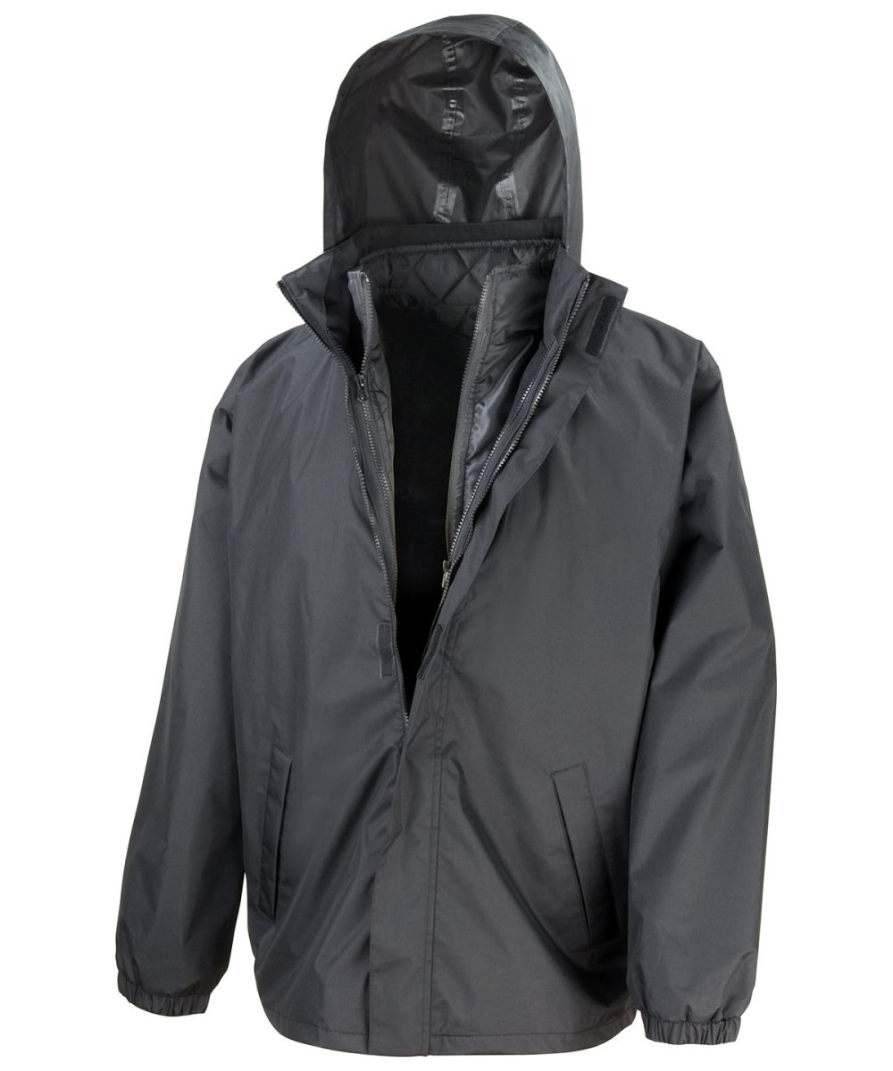 Black Core 3-in-1 jacket with quilted bodywarmer