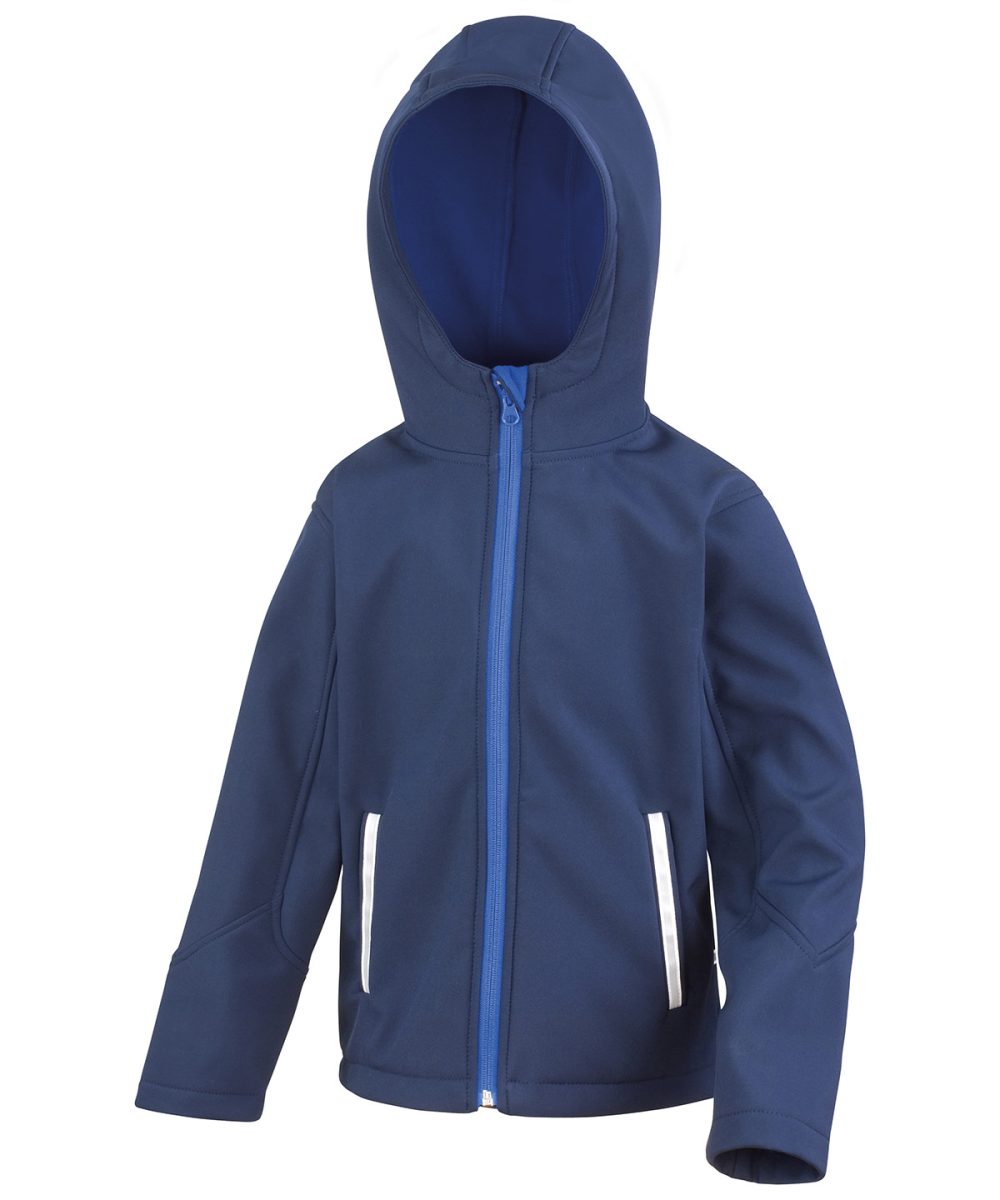 Navy/Royal Core junior TX performance hooded softshell jacket