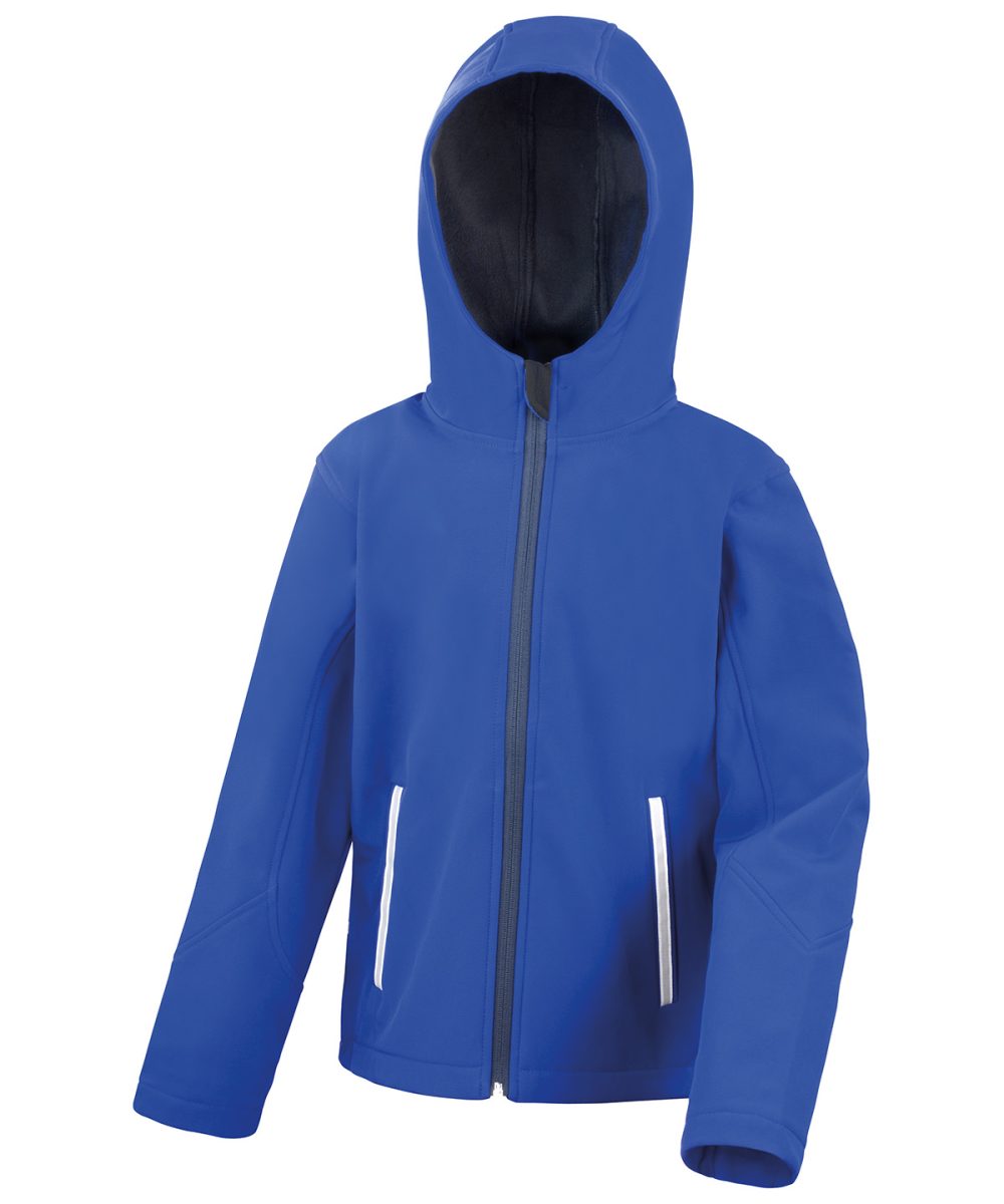 Royal/Navy Core junior TX performance hooded softshell jacket