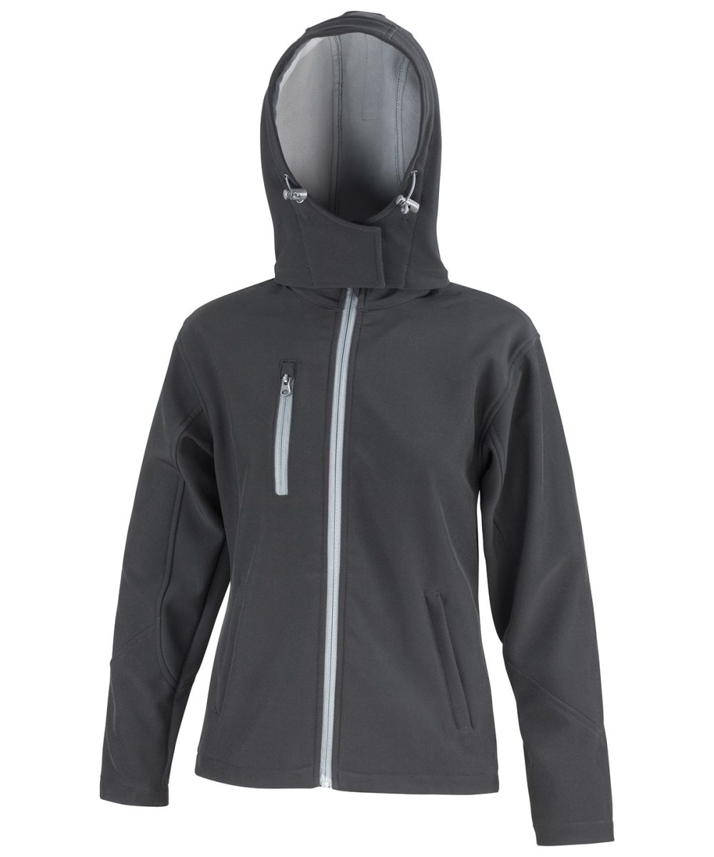 Black/Grey Women's Core TX performance hooded softshell jacket