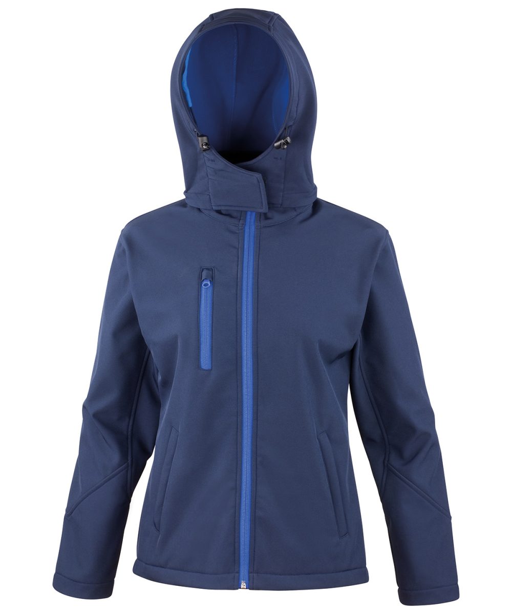 Navy/Royal Women's Core TX performance hooded softshell jacket