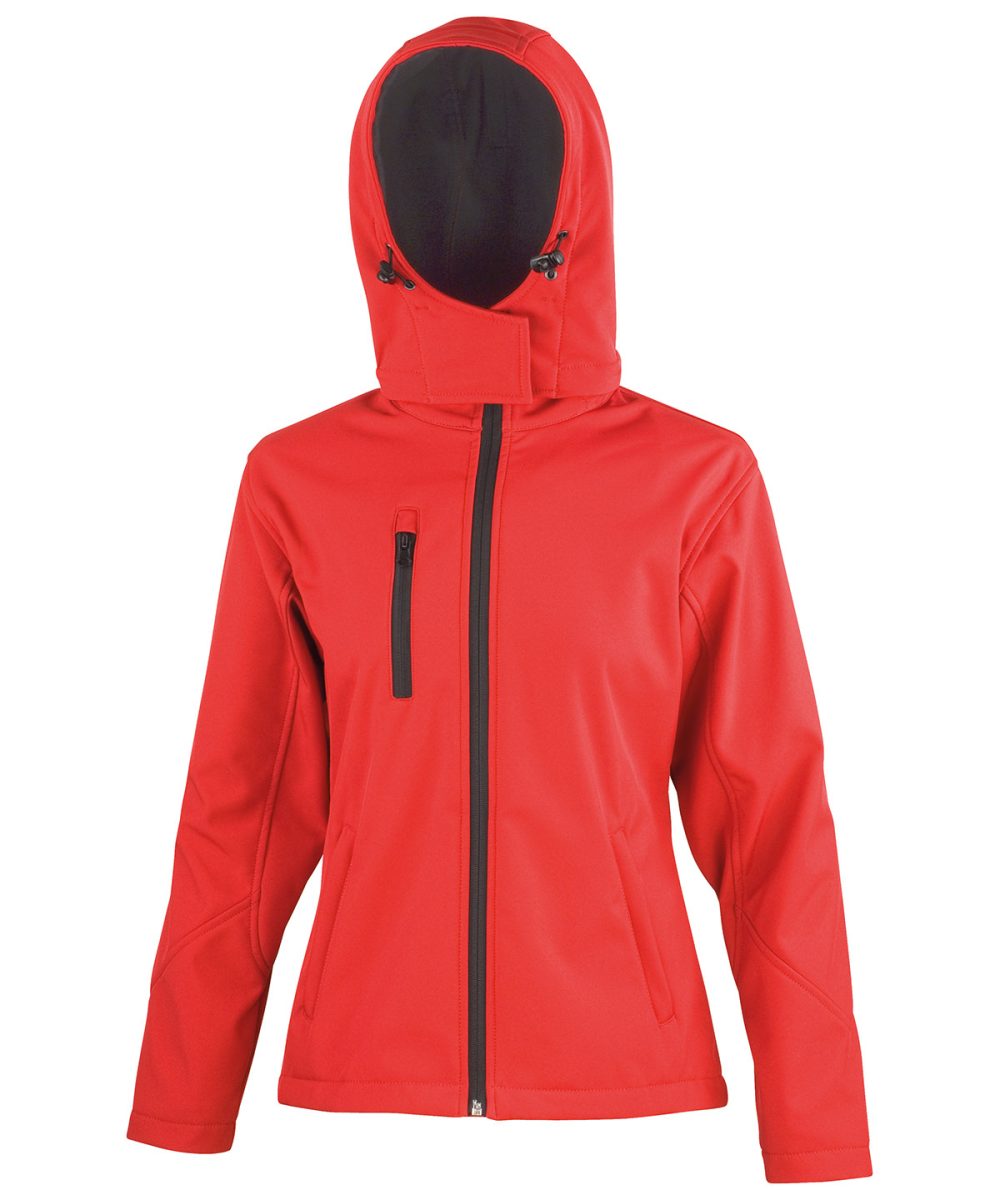 Red/Black Women's Core TX performance hooded softshell jacket